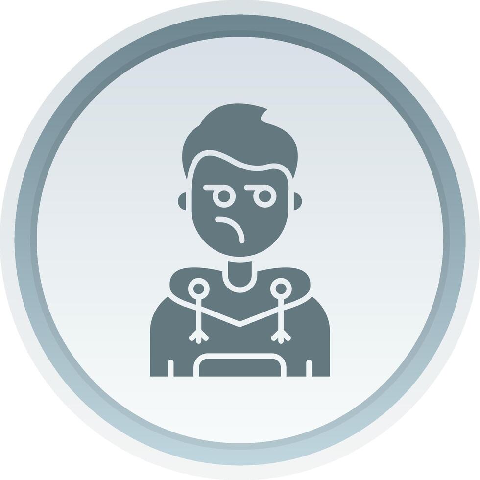 Suspicious Solid button Icon vector