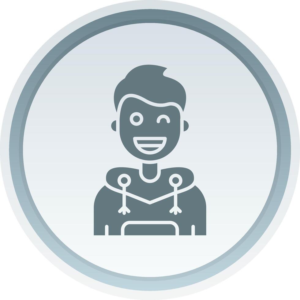 Wink Solid button Icon vector