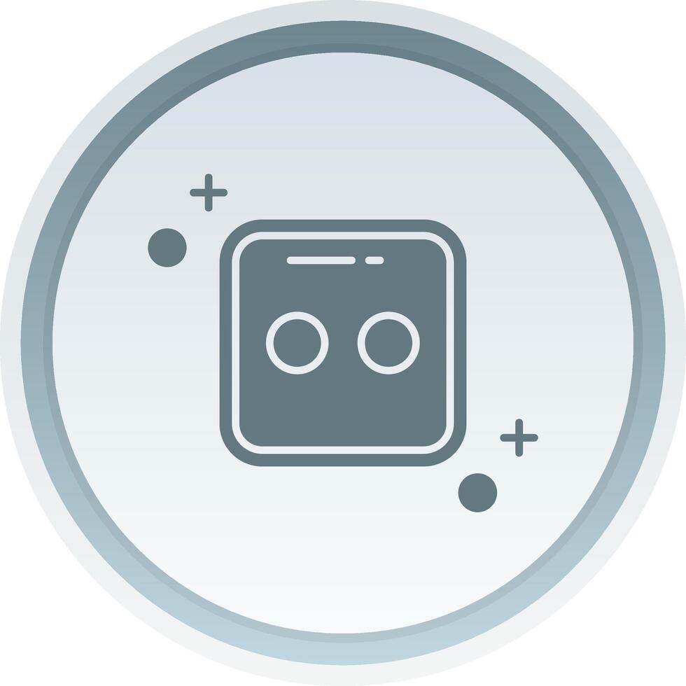 Dice two Solid button Icon vector