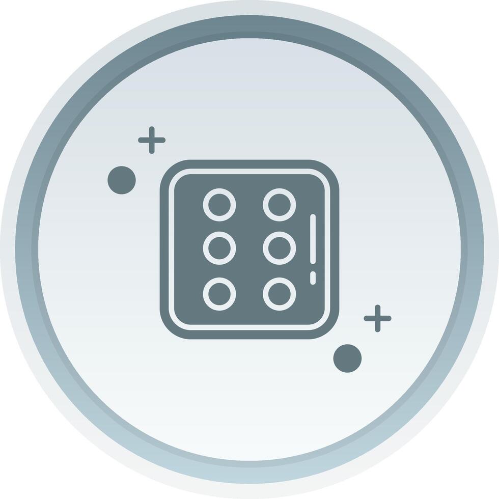 Dice six Solid button Icon vector