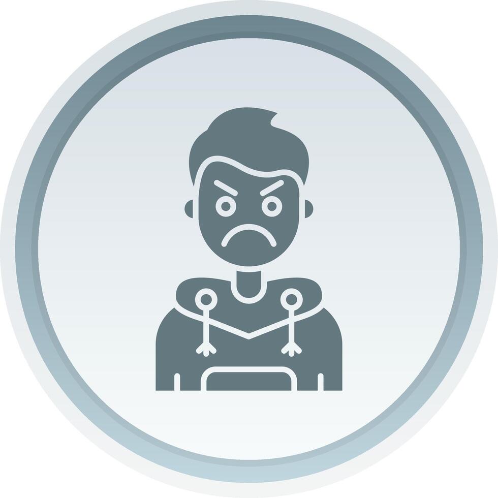 Angry Solid button Icon vector