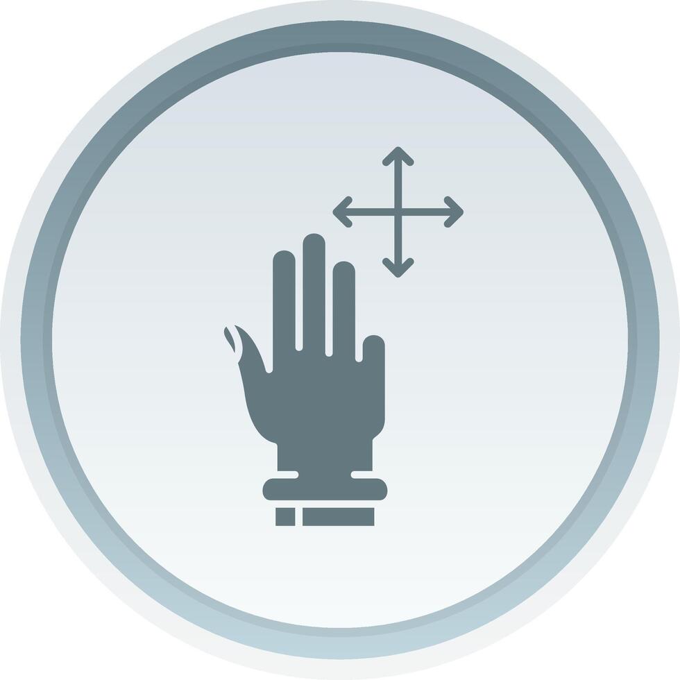 Three Fingers Move Solid button Icon vector