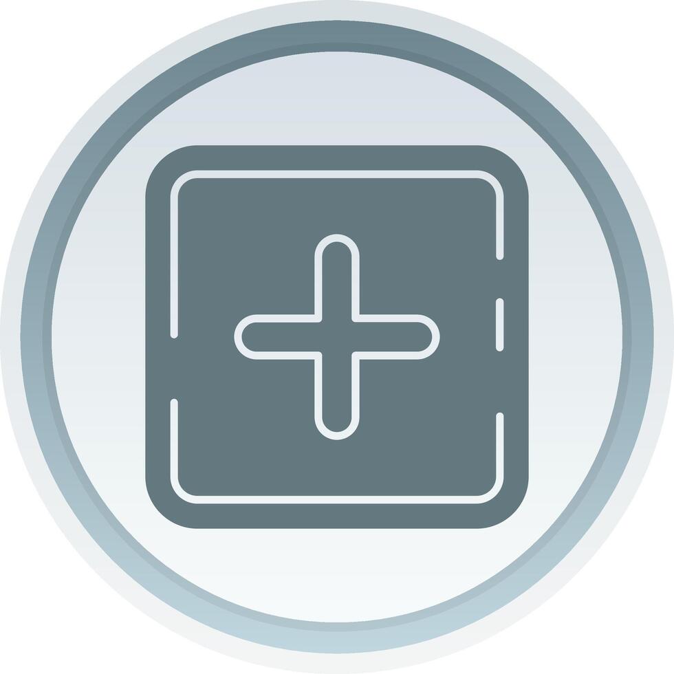 Plus Solid button Icon vector