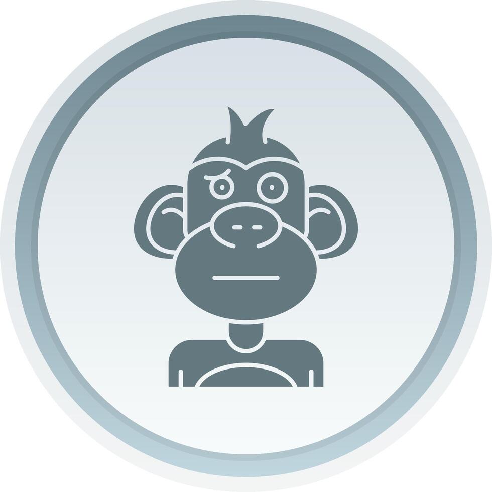 Confused Solid button Icon vector