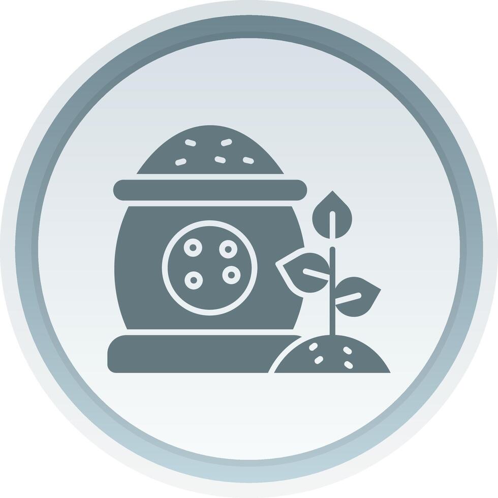 Fertilizer Solid button Icon vector