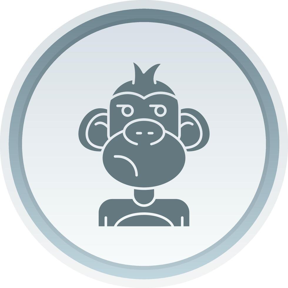 Suspicious Solid button Icon vector