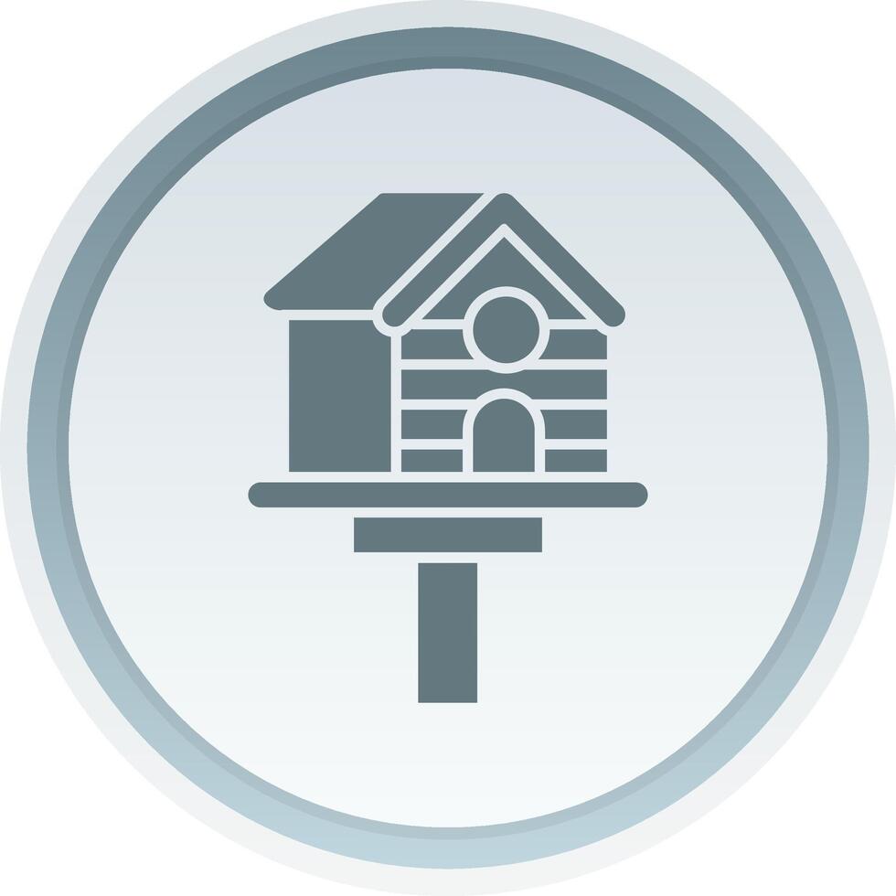 Bird house Solid button Icon vector