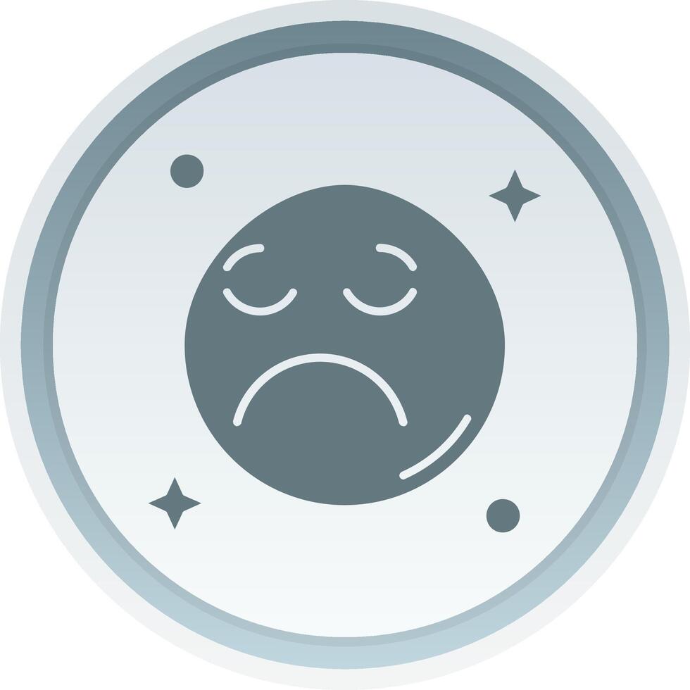 Sad Solid button Icon vector