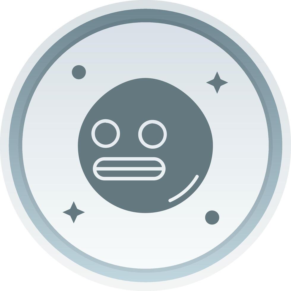 Shocked Solid button Icon vector