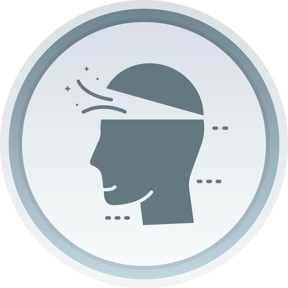 Open mind Solid button Icon vector