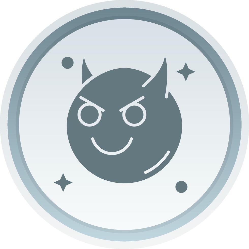 Demon Solid button Icon vector