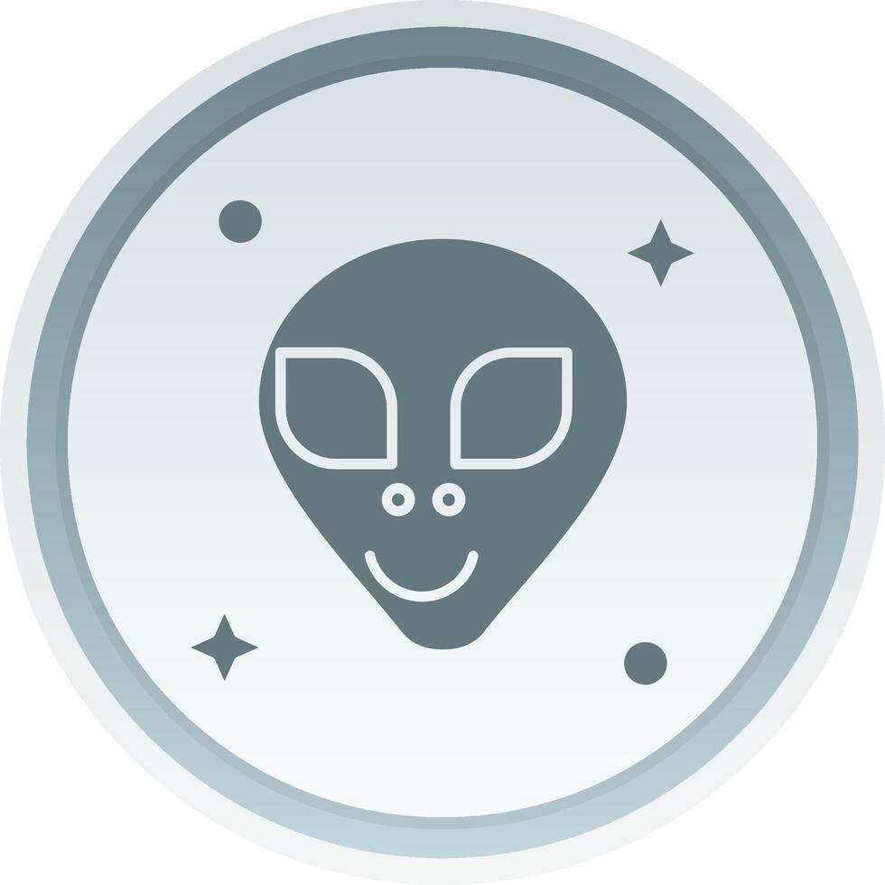 extraterrestre sólido botón icono vector