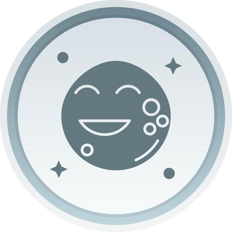 Moon Solid button Icon vector