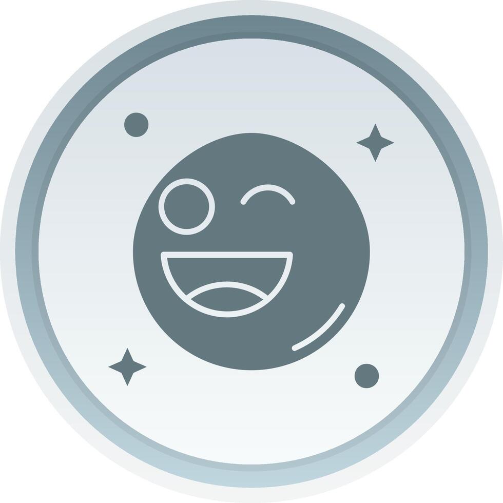 Wink Solid button Icon vector