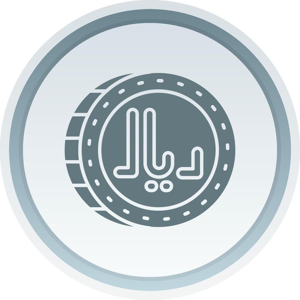 Riyal Solid button Icon vector