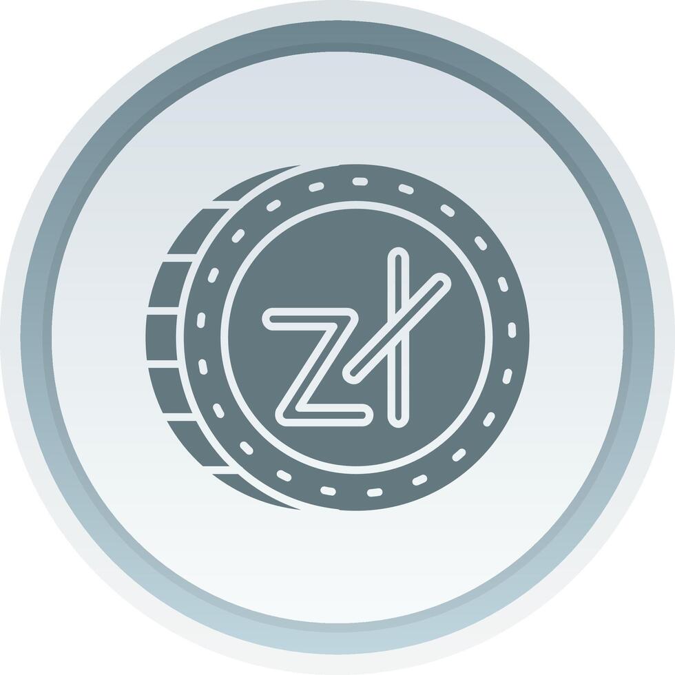 Zloty Solid button Icon vector