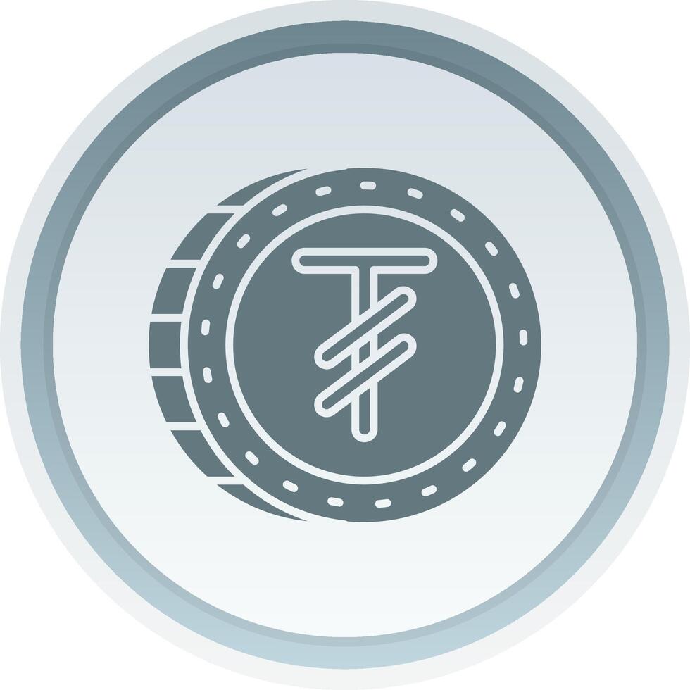 Tugrik Solid button Icon vector