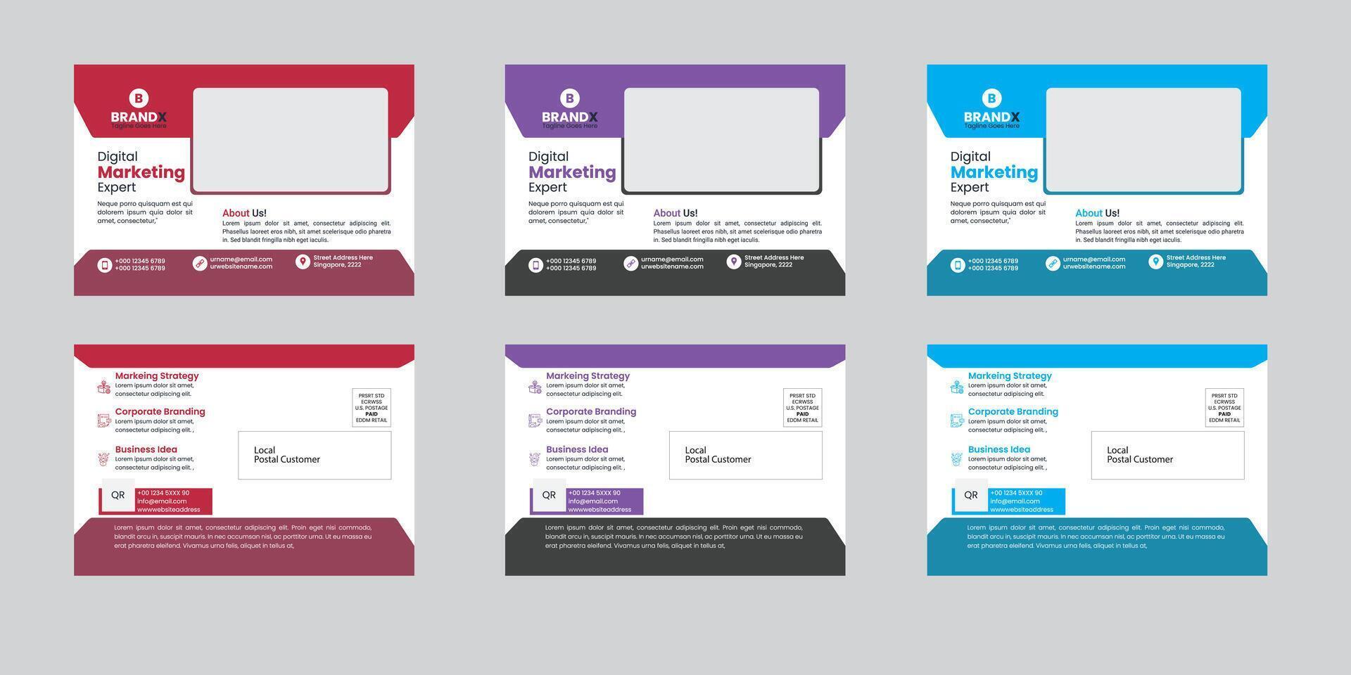 Corporate Post Card Design vector
