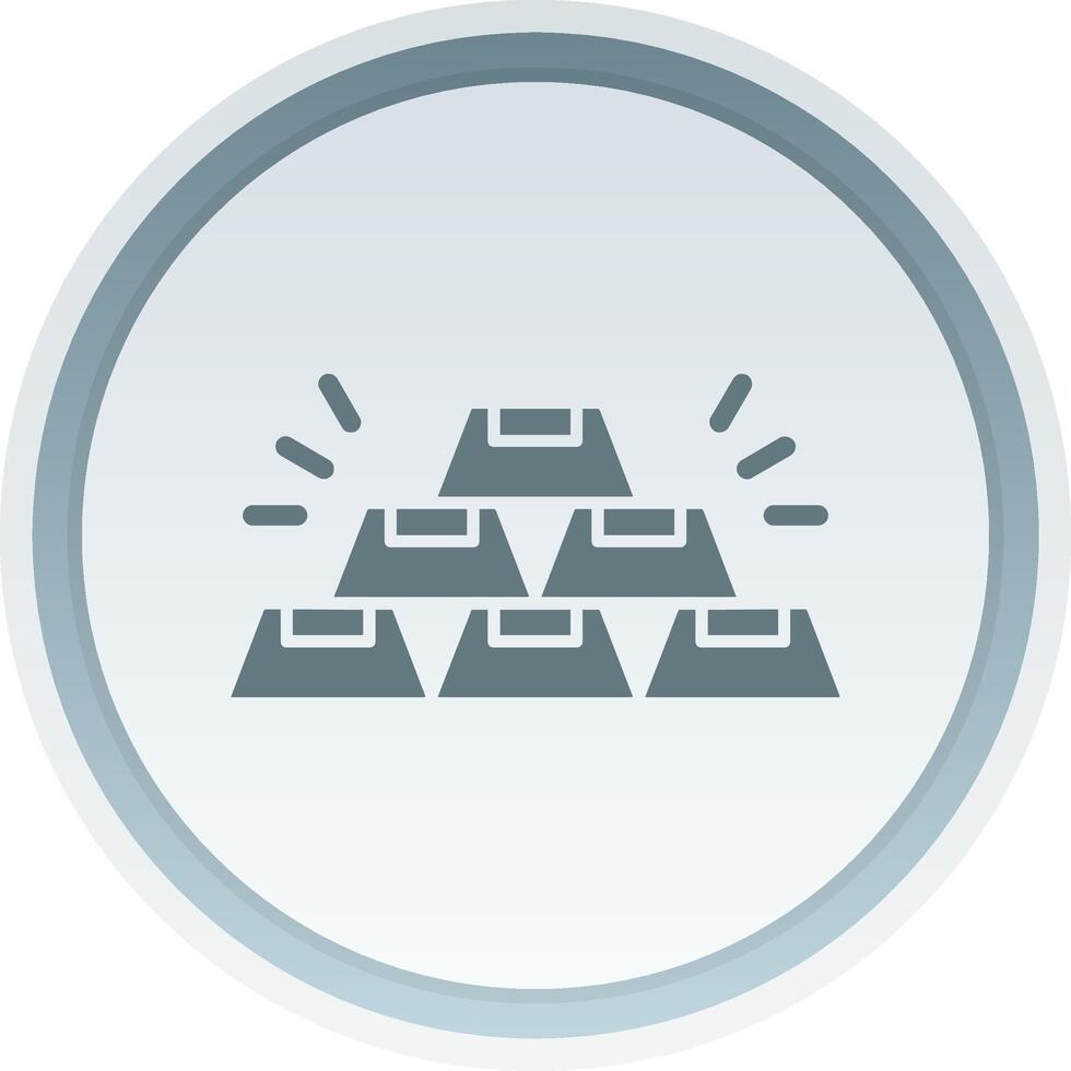 Gold Solid button Icon vector