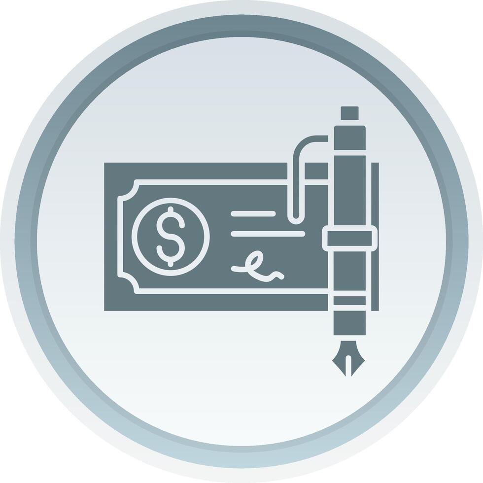 Bank check Solid button Icon vector