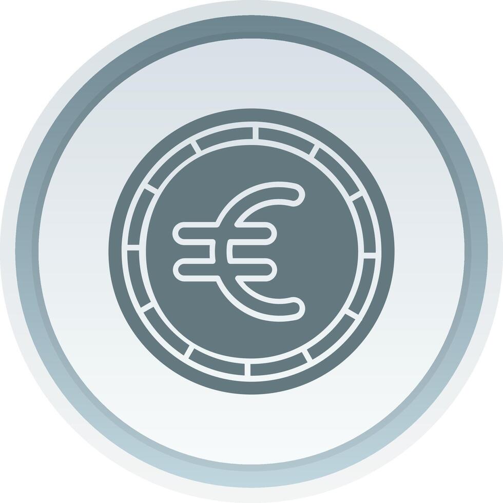 Euro Solid button Icon vector