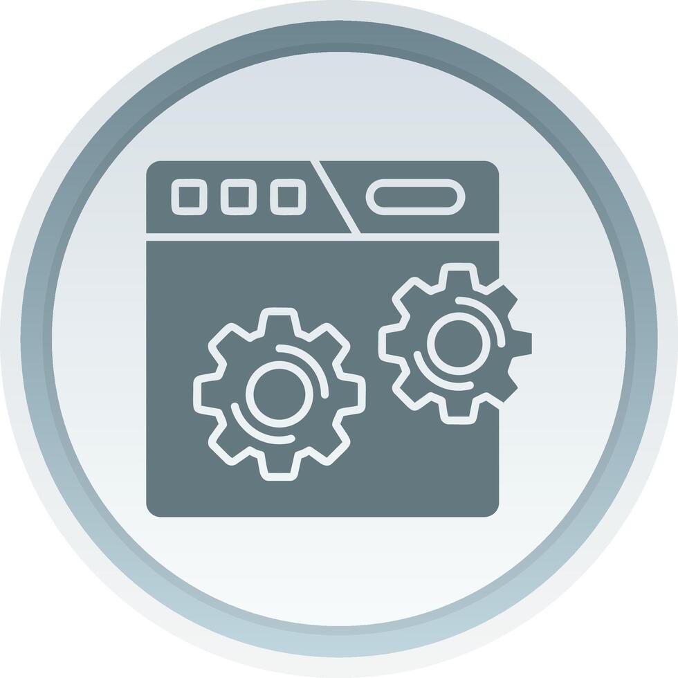 Web setting Solid button Icon vector
