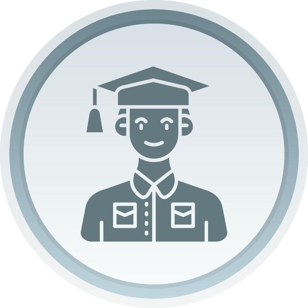 Student Solid button Icon vector