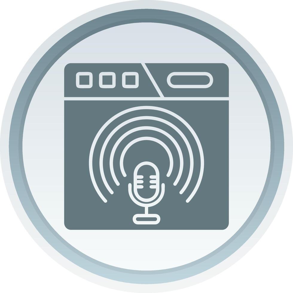 podcast Solid button Icon vector