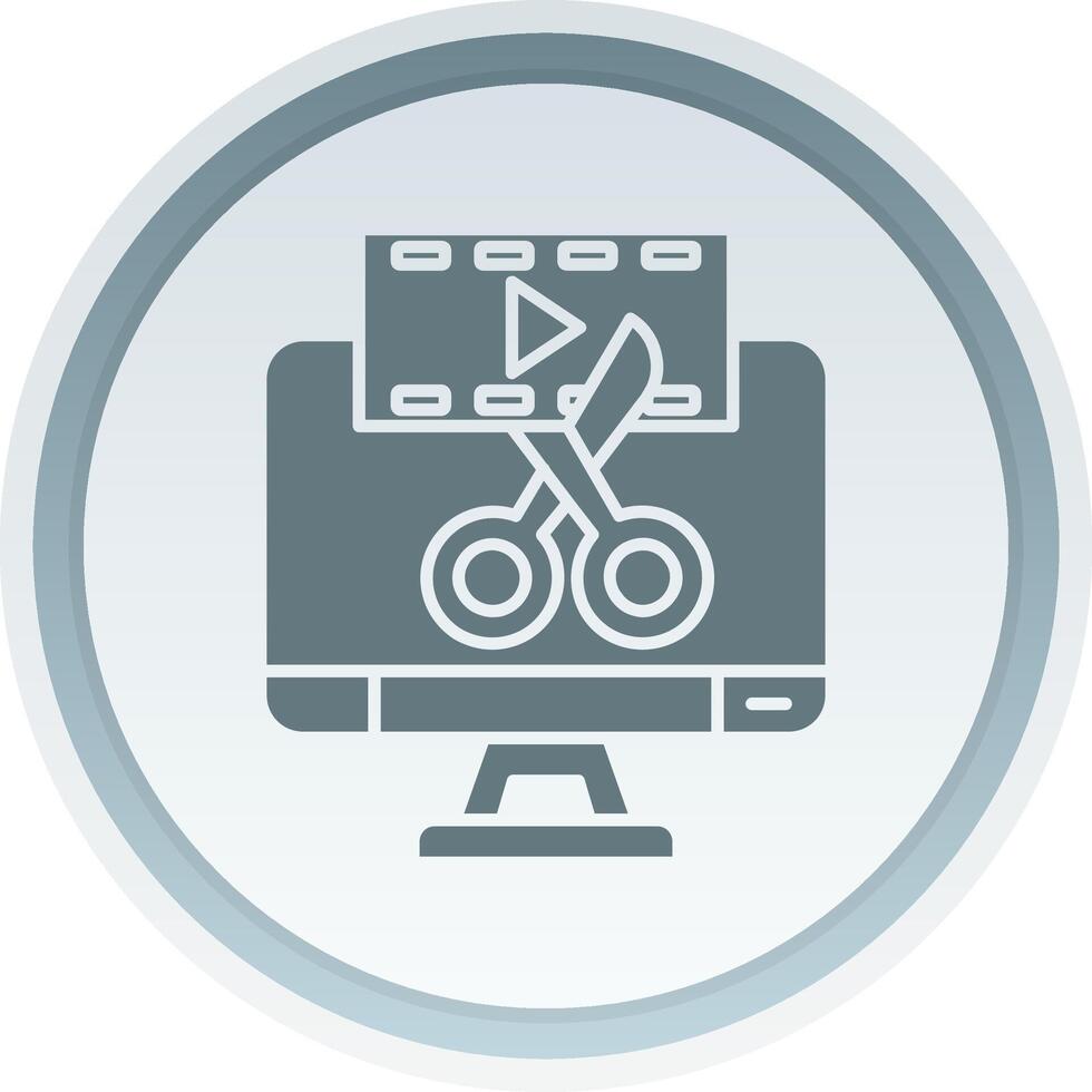 Video editor Solid button Icon vector