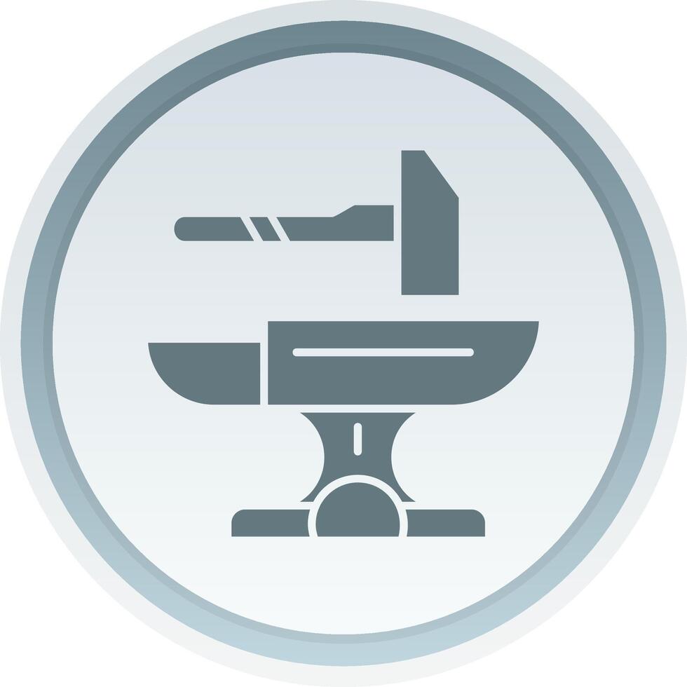 Hammer Solid button Icon vector