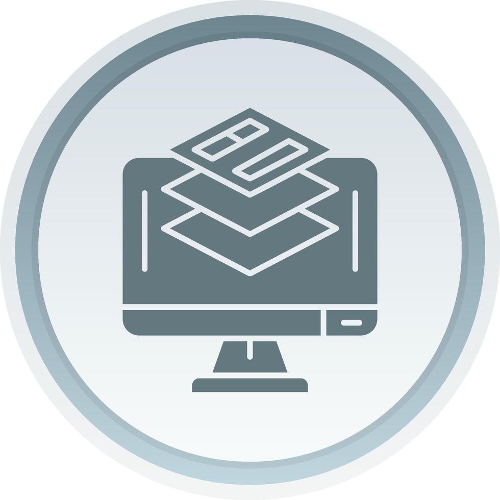 Layer Solid button Icon vector