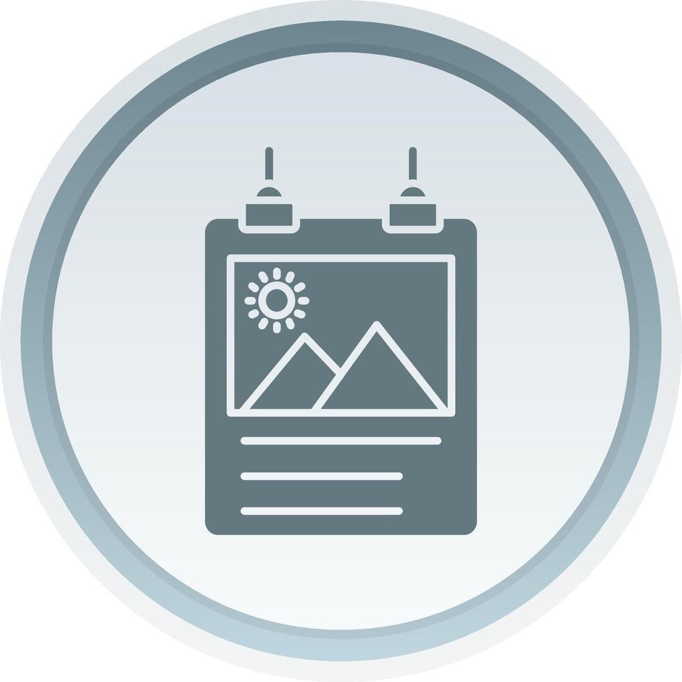 Poster Solid button Icon vector