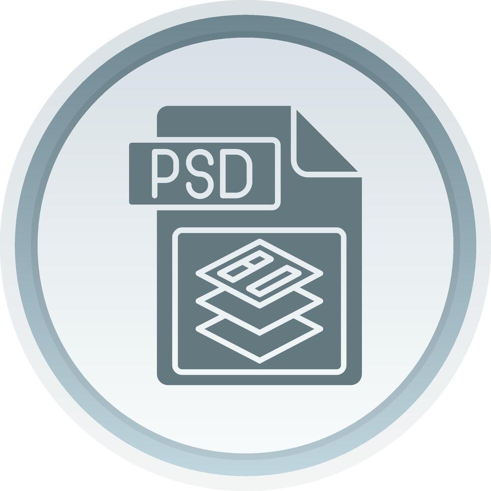 Psd file format Solid button Icon vector