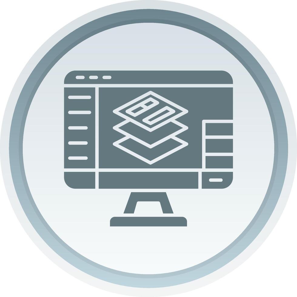 Layers Solid button Icon vector