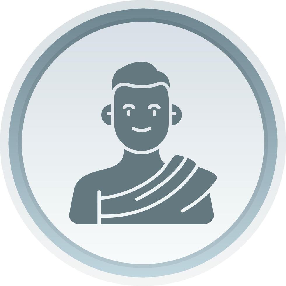 Muslim Solid button Icon vector