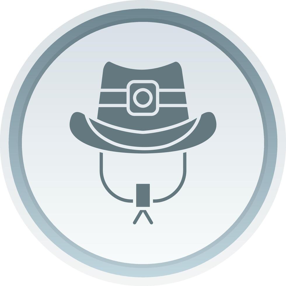 Cowboy hat Solid button Icon vector