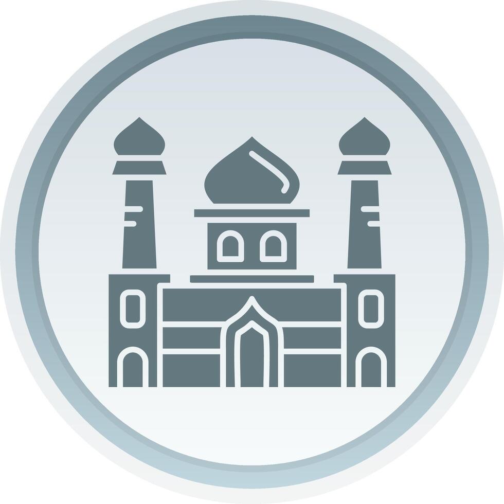 Mosque Solid button Icon vector