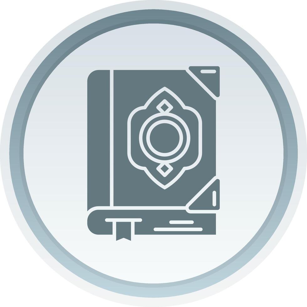 Quran Solid button Icon vector