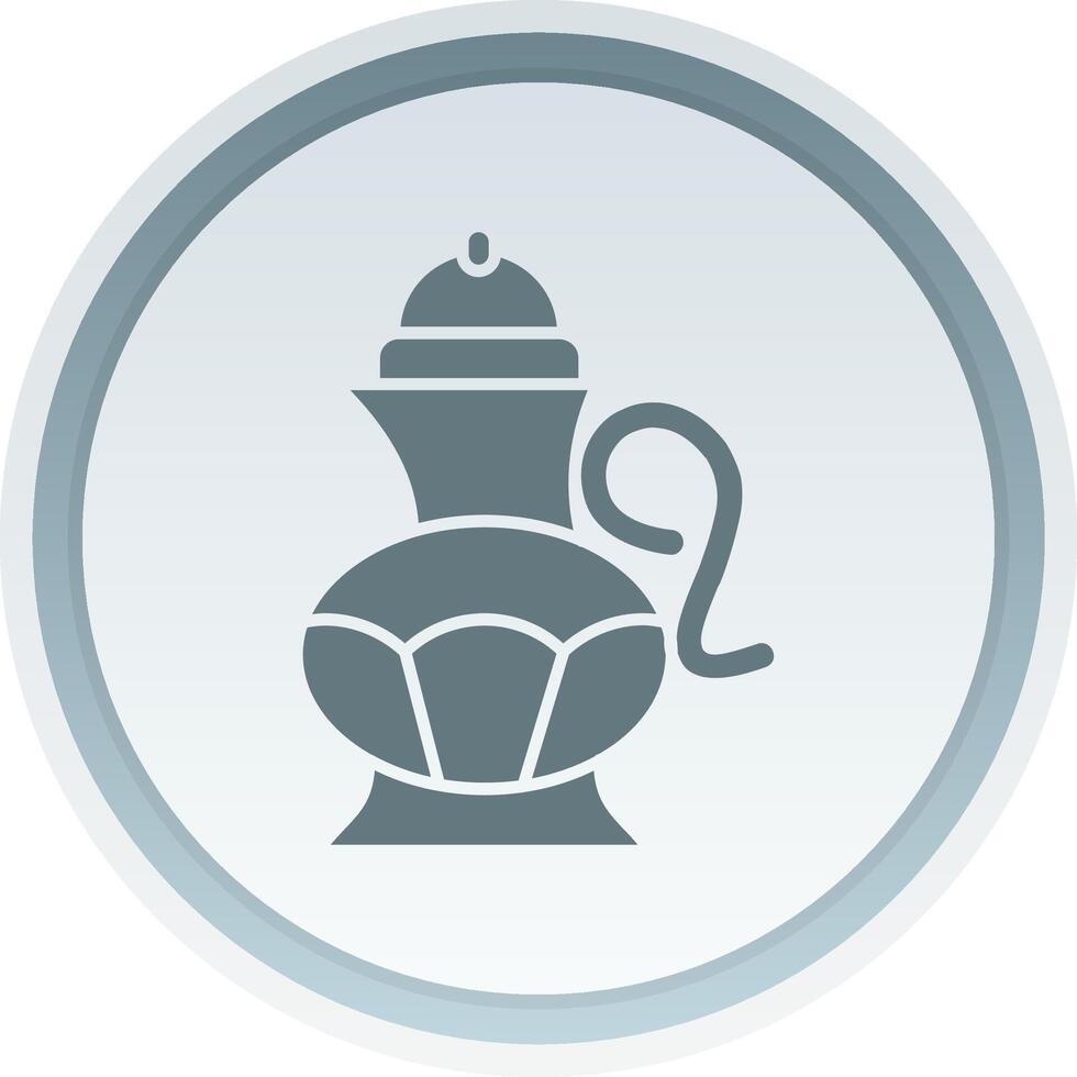 Tea pot Solid button Icon vector