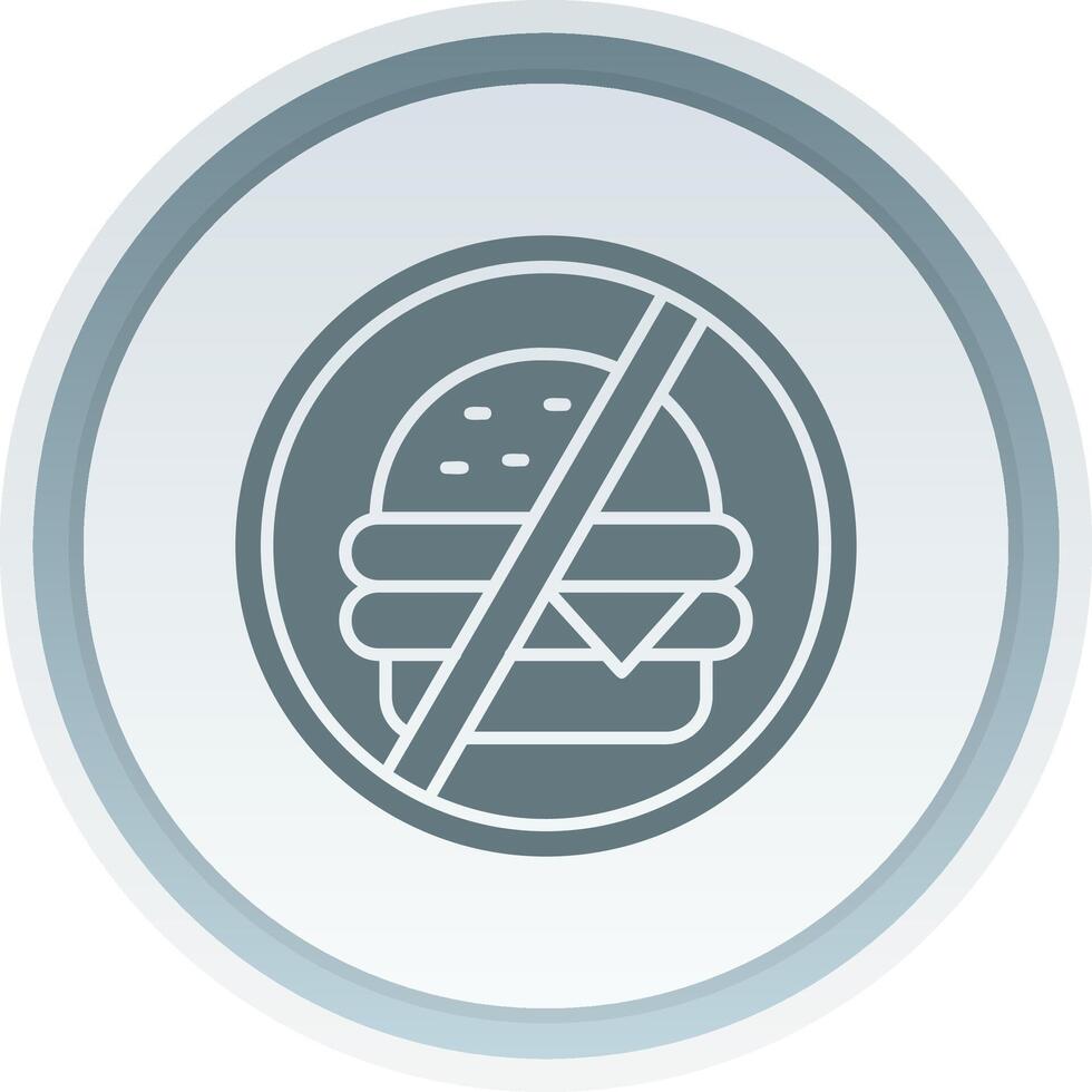No food Solid button Icon vector