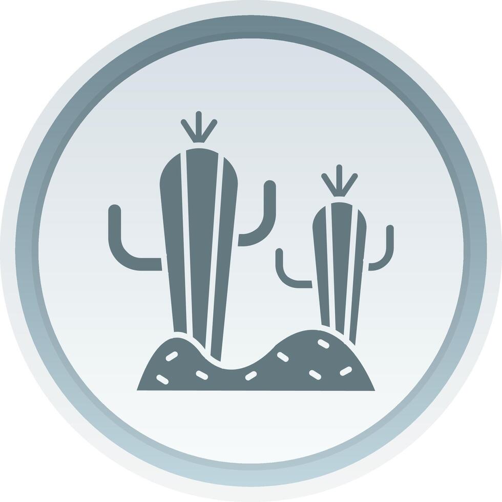 Cactus Solid button Icon vector