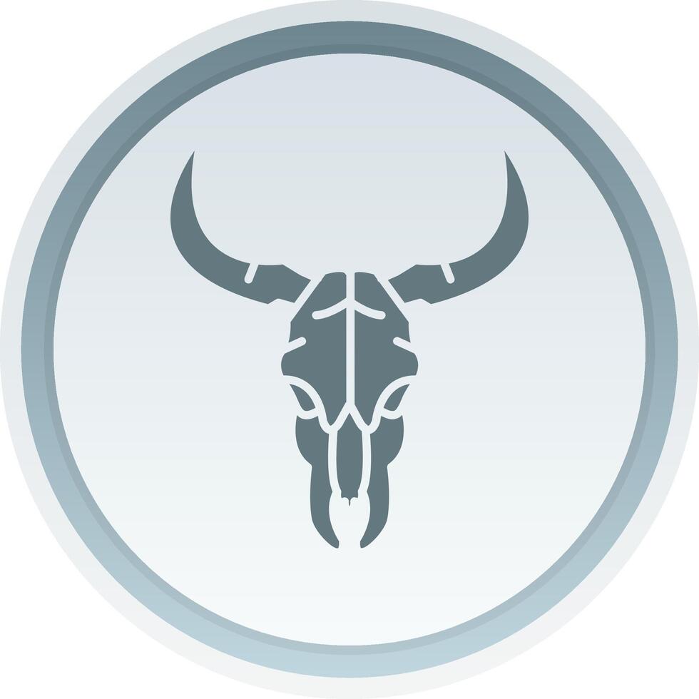 Bull skull Solid button Icon vector