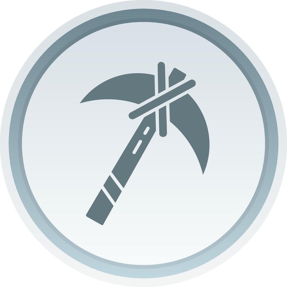 Pickaxe Solid button Icon vector