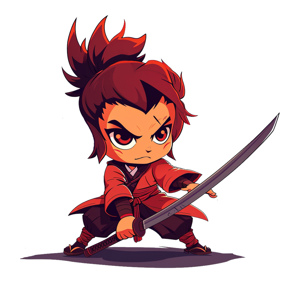 AI generated Lovable Samurai Sketch for Your Tee png