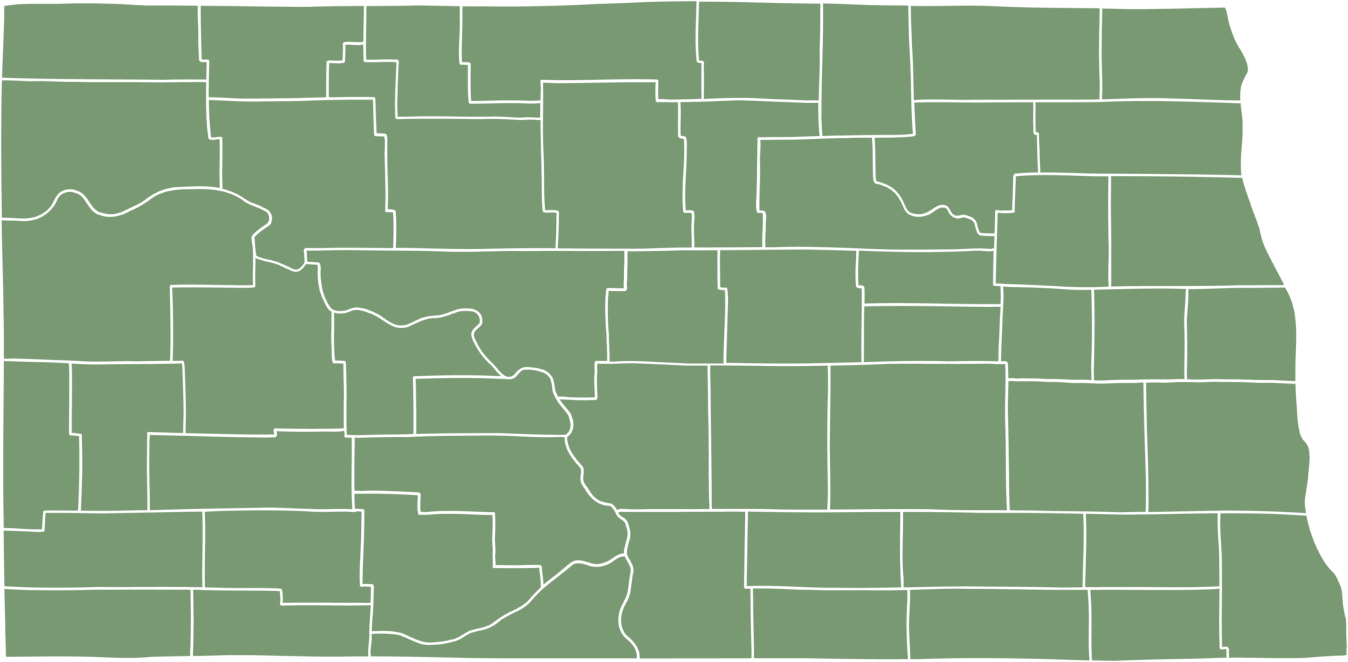 doodle freehand drawing of north dakota state map. png