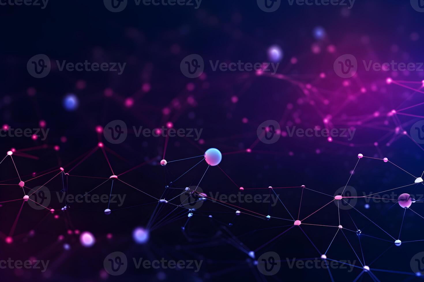 AI generated Digital Technology Background. Network Connection Dots and Lines. Futuristic Background for Presentation Design. 3d. photo