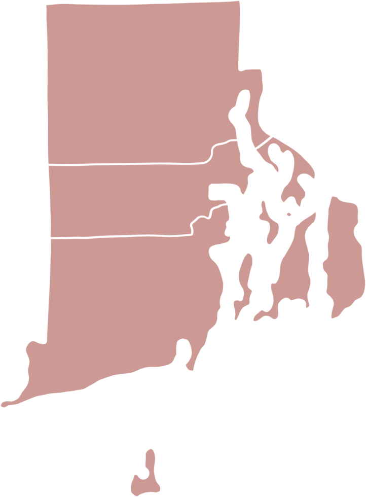 doodle freehand drawing of rhode island state map. png
