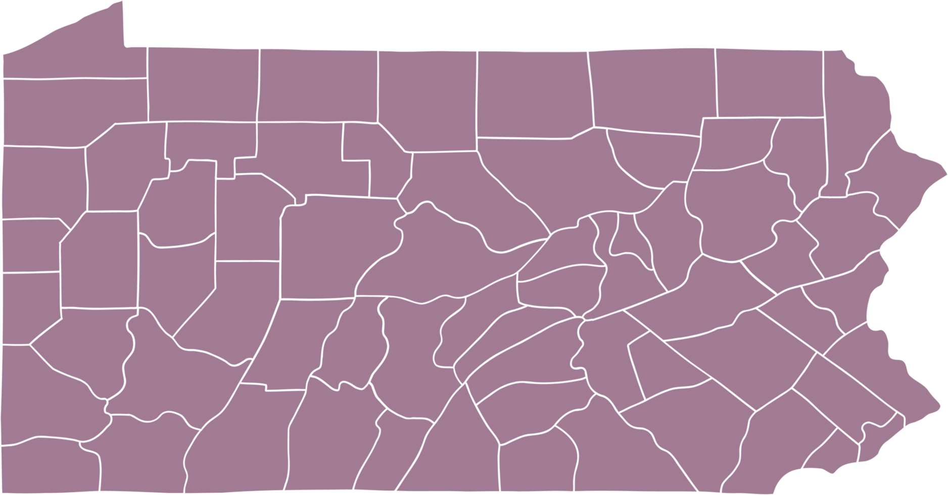 doodle freehand drawing of pennsylvania state map. png