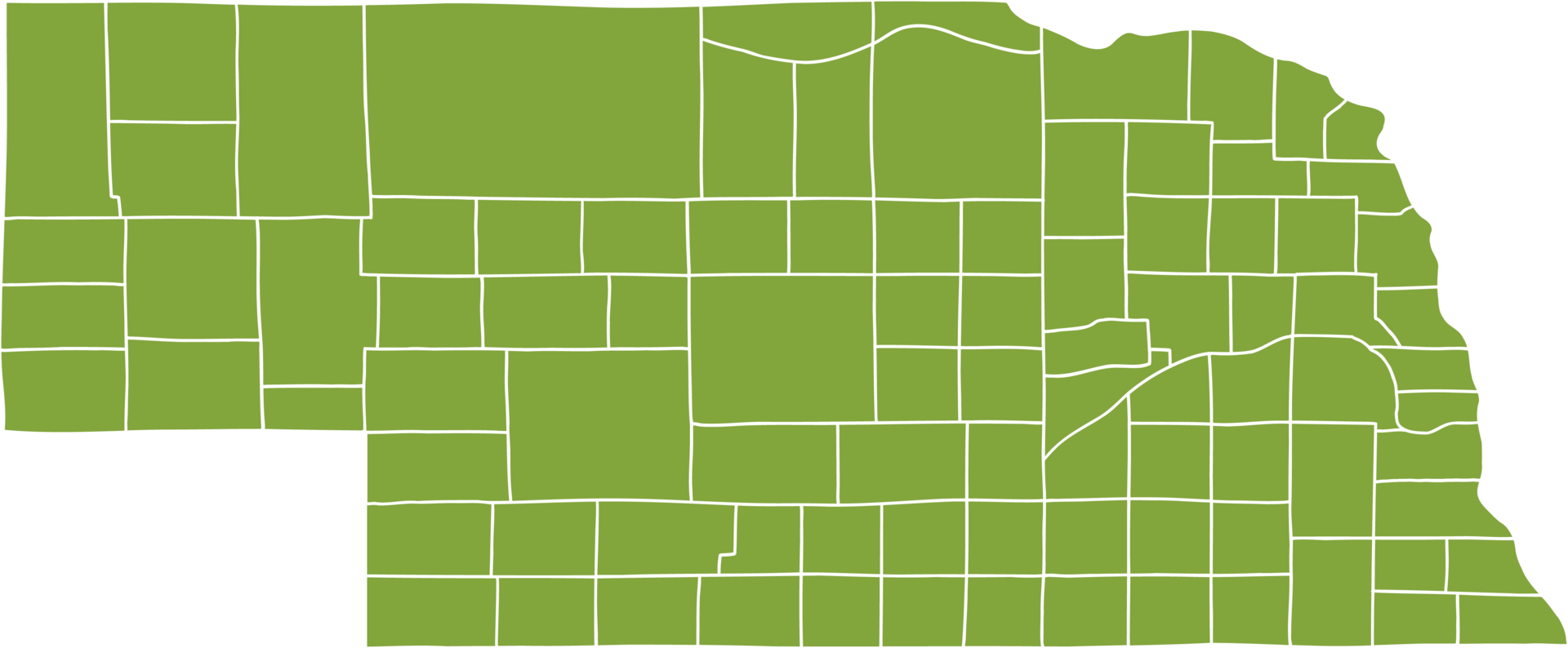 doodle freehand drawing of nebraska state map. png