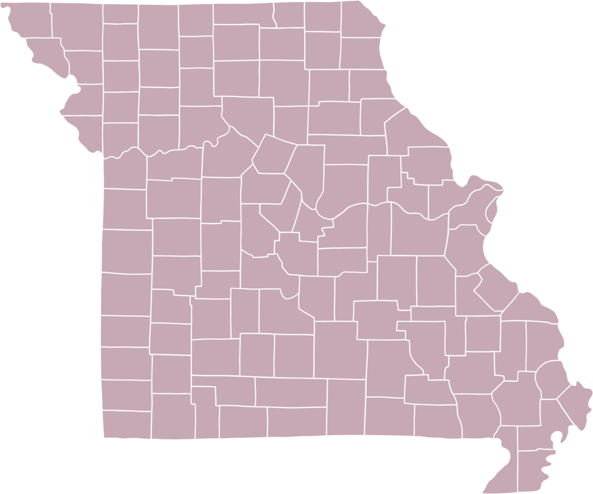 doodle freehand drawing of missouri state map. png